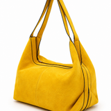 Mustard Suede Hobo Handbag
