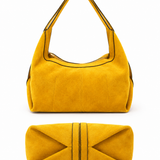 Mustard Suede Hobo Handbag