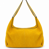 Mustard Suede Hobo Handbag