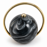 Black Marble Orb Clutch