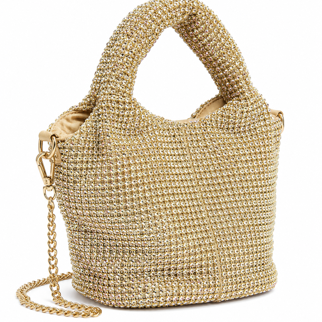 Gold Rhinestone Statement Handbag