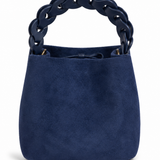 Suede Chain Handle Mini Handbag