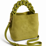 Suede Chain Handle Mini Handbag