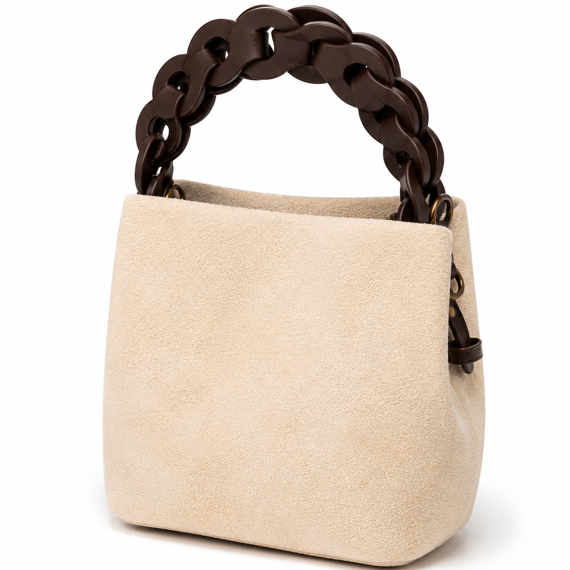 Suede Chain Handle Mini Handbag