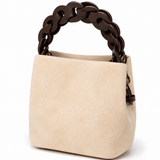Suede Chain Handle Mini Handbag
