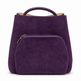Purple Suede Structured Handbag
