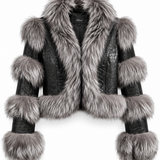 Diana Rosh Leather and Fox Jacket