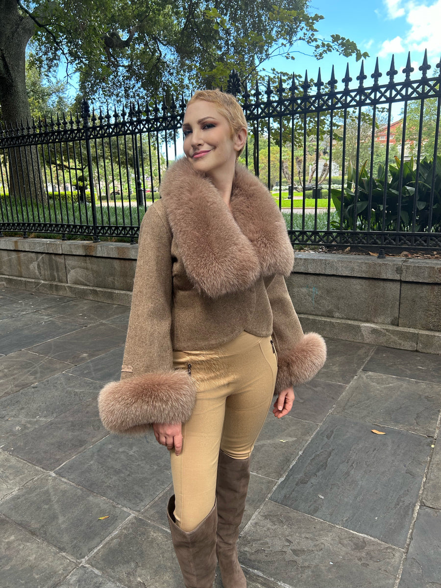 Diana Rosh Fox Trim Cop Jacket