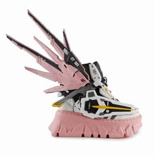 pink, white, black, and yellow fashion statement platform sneaker by Anthony Wang small