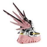 pink, white, black, and yellow fashion statement platform sneaker by Anthony Wang back
