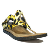 reversible wedge open back sandal animal print