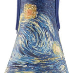 starry night painted theme blue rain boot short front