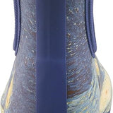 starry night painted theme blue rain boot short back