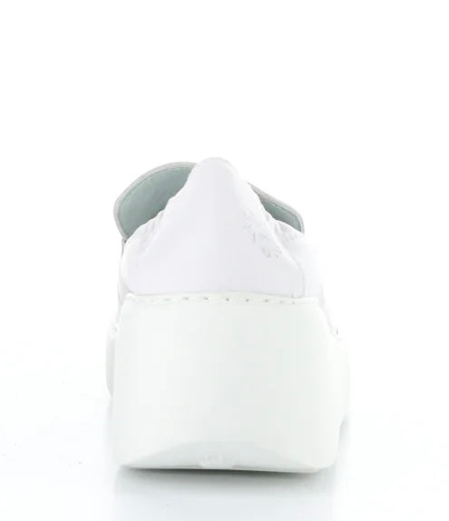 white wedge platform loafer back