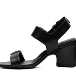 Black block heel sandal with buckle detail by 4ccccees side inner