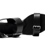 Black block heel sandal with buckle detail by 4ccccees top