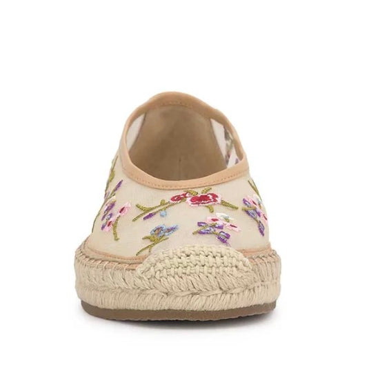 floral embroidered mesh flats by Jessica Simpson front