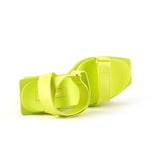 lime green limited edition architectural wedge heel from United Nude top side