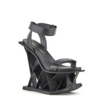 black limited edition architectural wedge heel from United Nude side profile
