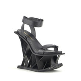 black limited edition architectural wedge heel from United Nude side profile