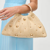 Urban Expressions Harper Straw Studded Evening Bag