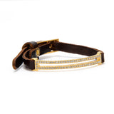 Gina Riley Skinny Pave Rectangle Leather Bracelet RR1005
