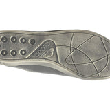 The CLOUD® Aika sneaker in dark grey features an Italian leather upper, contrast stitching, lace-up and side zip closure, round-toe silhouette, and flexible rubber outsole bottom view
