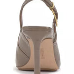 Slingback stiletto heel with buckle on strap in taupe from Vince Camuto back
