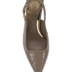 Slingback stiletto heel with buckle on strap in taupe from Vince Camuto top