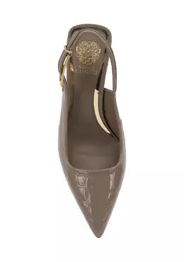 Slingback stiletto heel with buckle on strap in taupe from Vince Camuto top