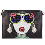 Sequin Flowers Diva Clutch