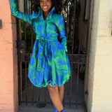 Samuel Dong Jacquard Bubble Coat Dress