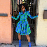 Samuel Dong Jacquard Bubble Coat Dress