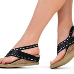 Black sandal with a black strap model