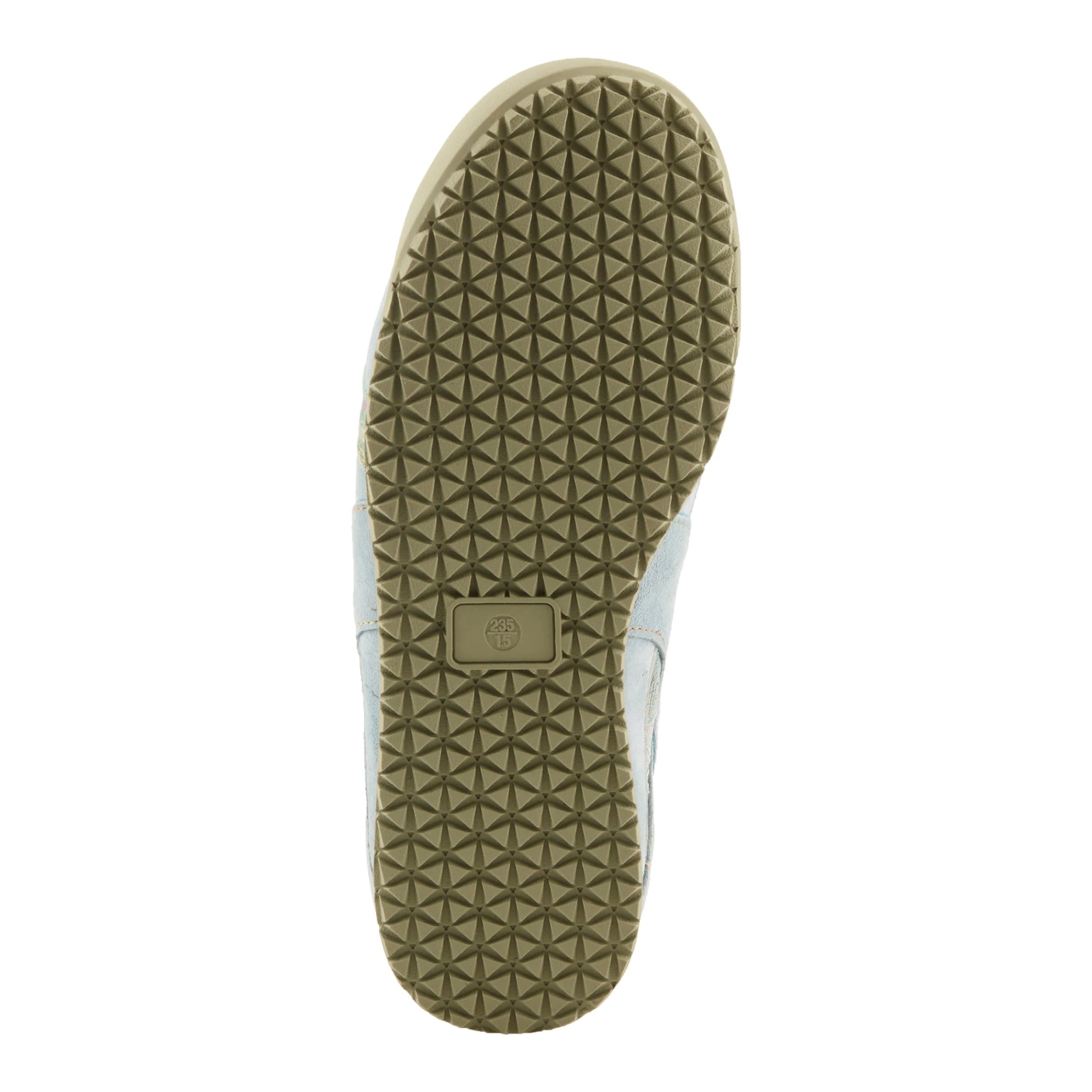 Light blue sneaker with floral pattern sole