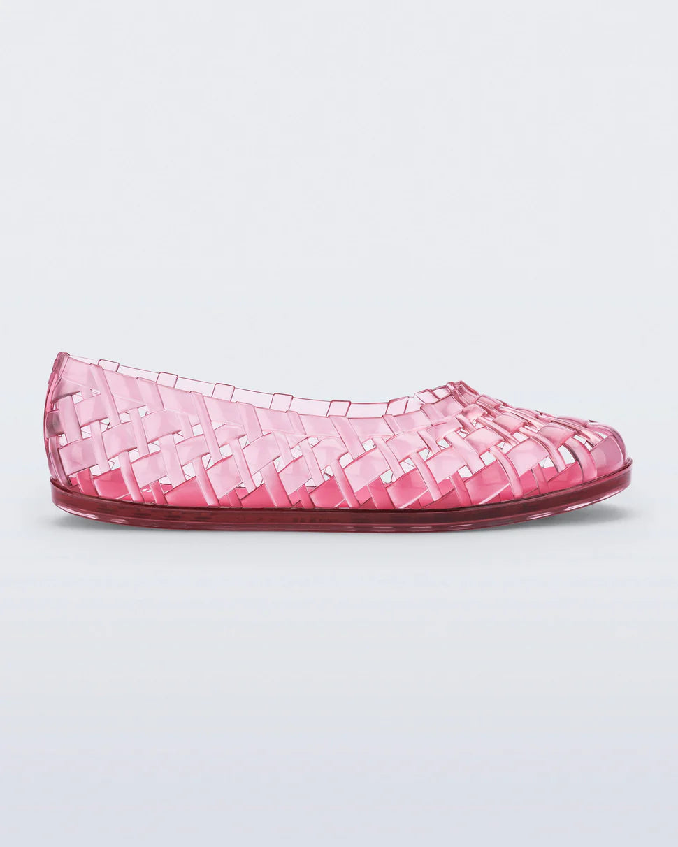 Pink woven jelly flat