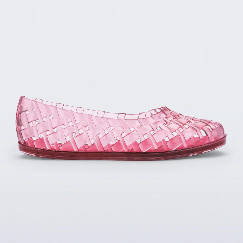 Pink woven jelly flat