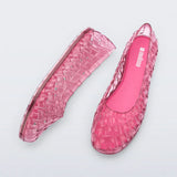 Pink woven jelly flat pair