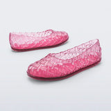 Pink woven jelly flat pair side view