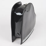 Black grand piano handbag with black strap alt view 2