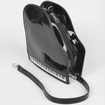 Black grand piano handbag with black strap alt view 3
