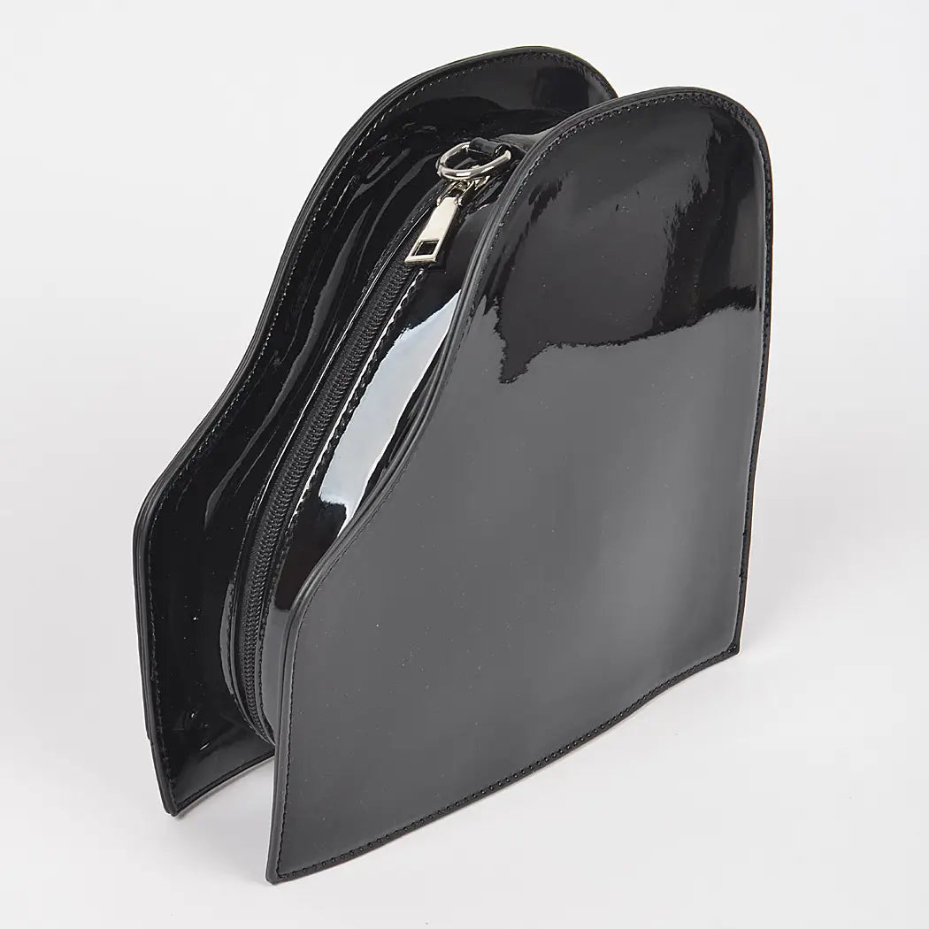 Black grand piano handbag with black strap alt view 4