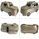 Beige car-shaped handbag with a dog charm multi view