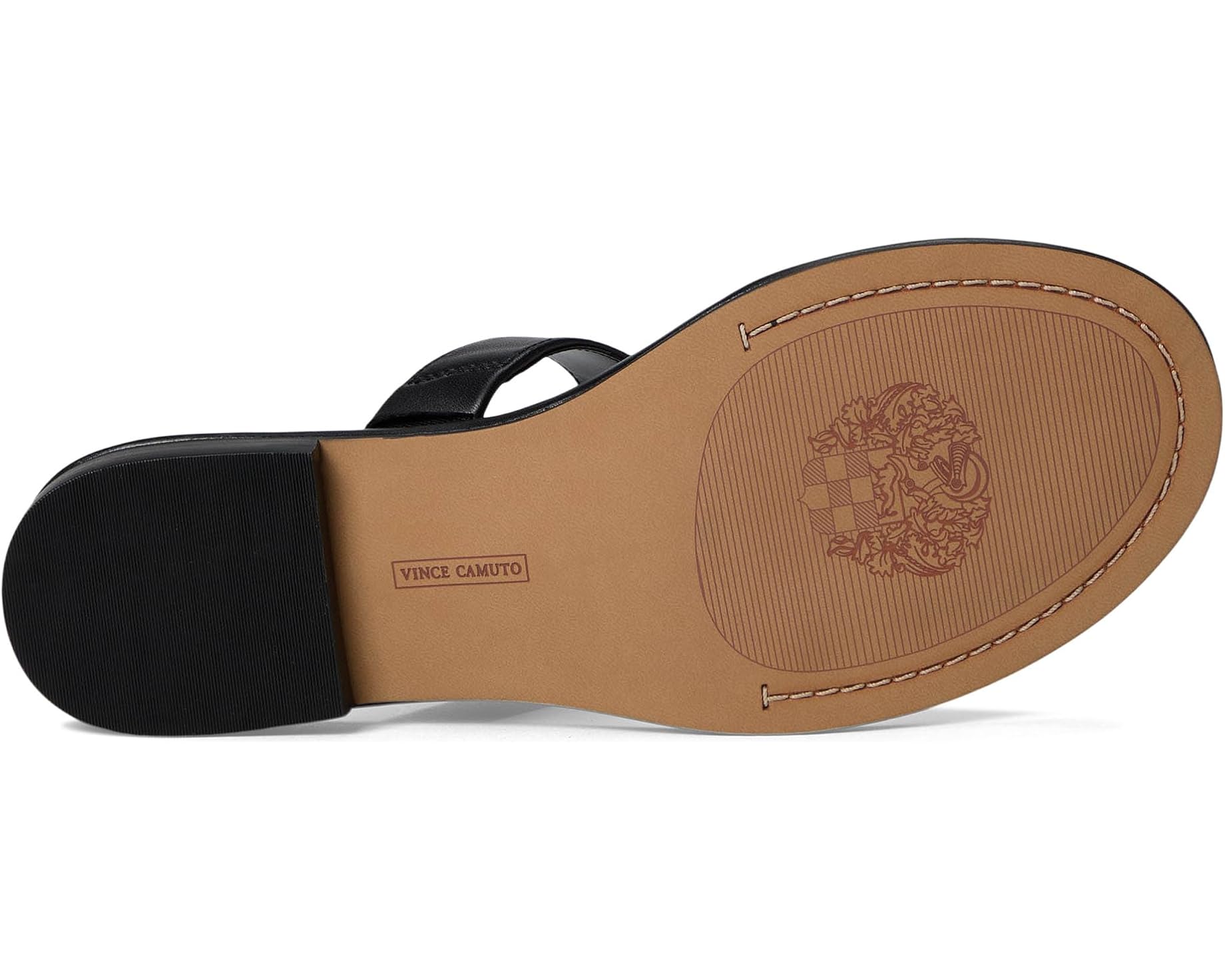 Black sandal with a gold chain with small heel bottom