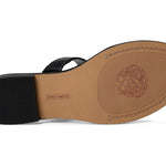Black sandal with a gold chain with small heel bottom
