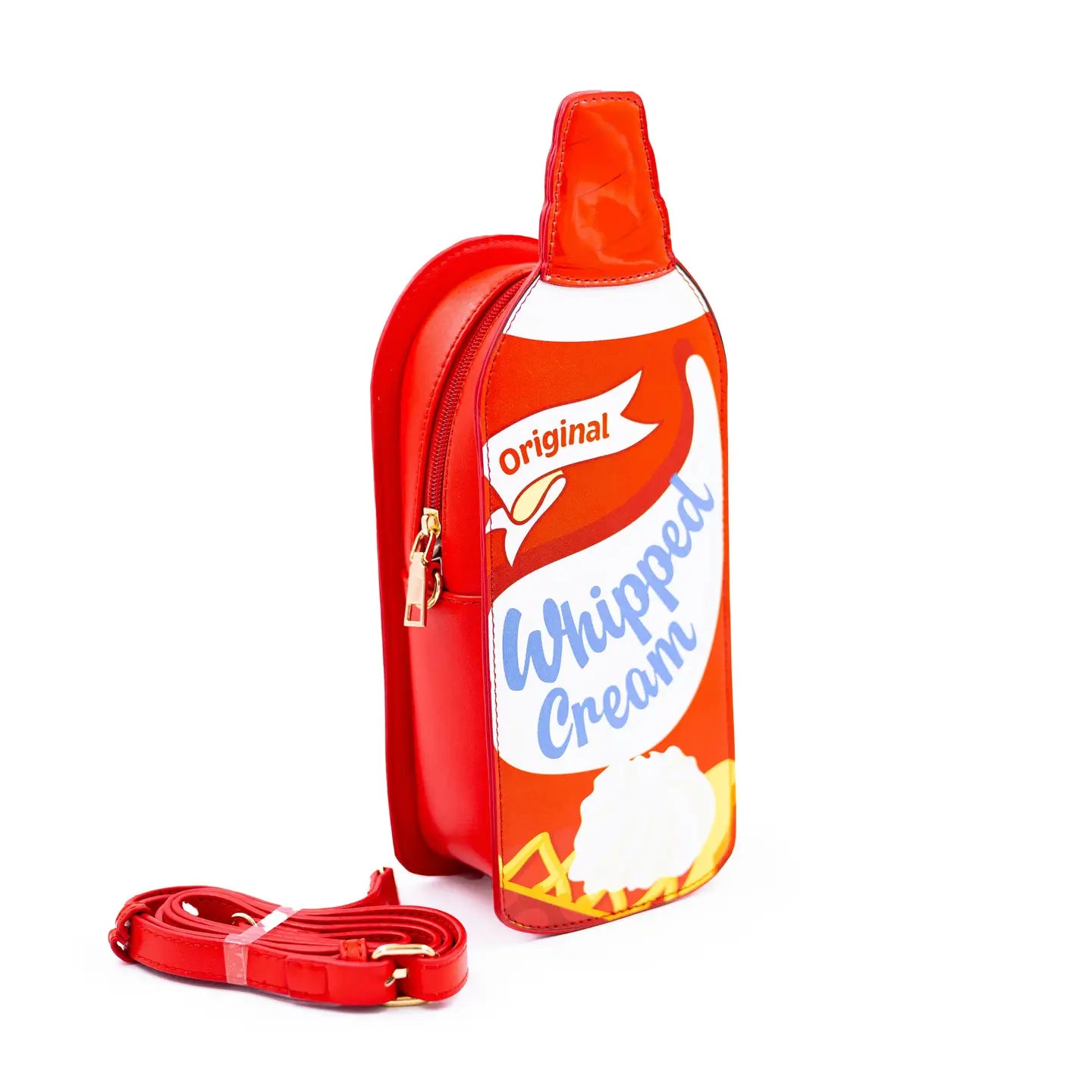 Red whipped cream handbag with 'Original Whipped Cream' text alt view 3
