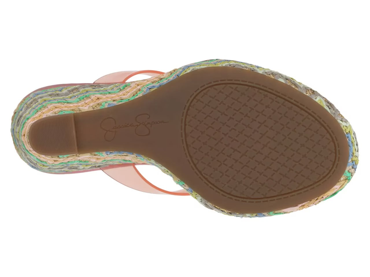 Raffi wedge sandal with colorful zigzag pattern bottom