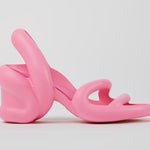 Pink high-heeled shoe close-up