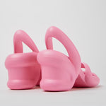 Pink high-heeled shoe heel