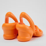 Orange high-heeled shoe heel